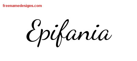 Lively Script Name Tattoo Designs Epifania Free Printout