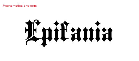 Old English Name Tattoo Designs Epifania Free