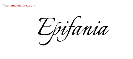 Calligraphic Name Tattoo Designs Epifania Download Free