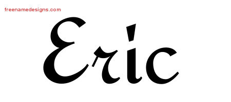 Calligraphic Stylish Name Tattoo Designs Eric Free Graphic