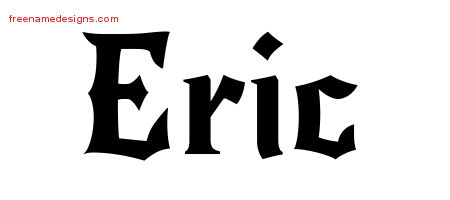 Gothic Name Tattoo Designs Eric Free Graphic