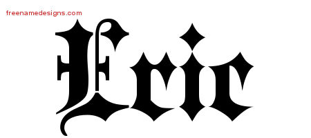 Old English Name Tattoo Designs Eric Free Lettering
