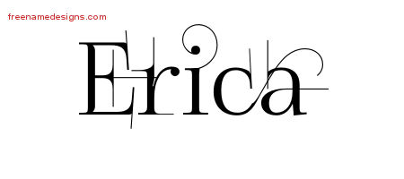 Decorated Name Tattoo Designs Erica Free