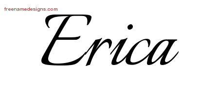 Calligraphic Name Tattoo Designs Erica Download Free