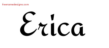 Calligraphic Stylish Name Tattoo Designs Erica Download Free