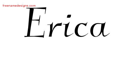 Elegant Name Tattoo Designs Erica Free Graphic