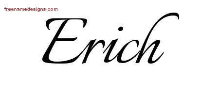 Calligraphic Name Tattoo Designs Erich Free Graphic