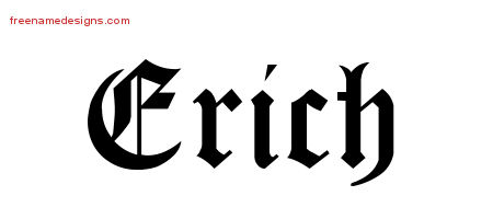Blackletter Name Tattoo Designs Erich Printable