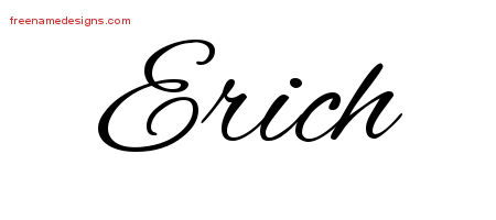 Cursive Name Tattoo Designs Erich Free Graphic
