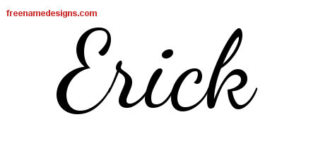 Lively Script Name Tattoo Designs Erick Free Download