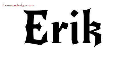 Gothic Name Tattoo Designs Erik Download Free