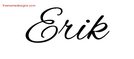 Cursive Name Tattoo Designs Erik Free Graphic