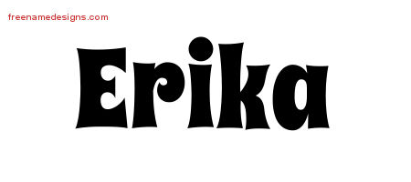Groovy Name Tattoo Designs Erika Free Lettering