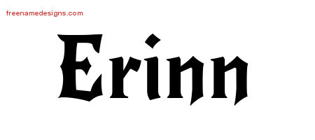 Gothic Name Tattoo Designs Erinn Free Graphic