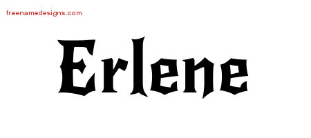Gothic Name Tattoo Designs Erlene Free Graphic