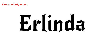 Gothic Name Tattoo Designs Erlinda Free Graphic