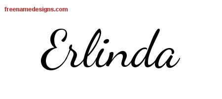Lively Script Name Tattoo Designs Erlinda Free Printout