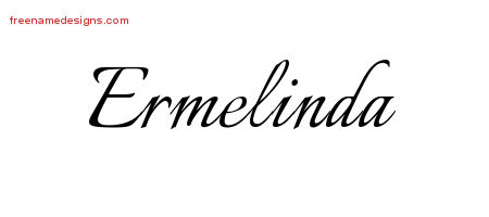 Calligraphic Name Tattoo Designs Ermelinda Download Free