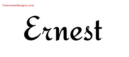 Calligraphic Stylish Name Tattoo Designs Ernest Free Graphic