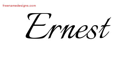Calligraphic Name Tattoo Designs Ernest Free Graphic