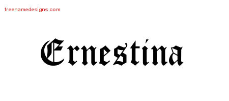 Blackletter Name Tattoo Designs Ernestina Graphic Download