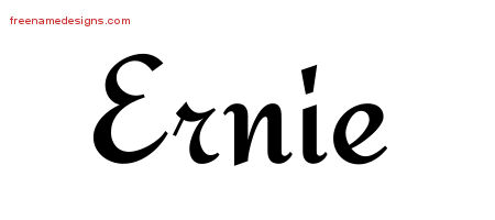 Calligraphic Stylish Name Tattoo Designs Ernie Free Graphic