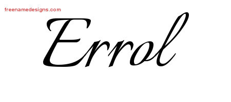 Calligraphic Name Tattoo Designs Errol Free Graphic