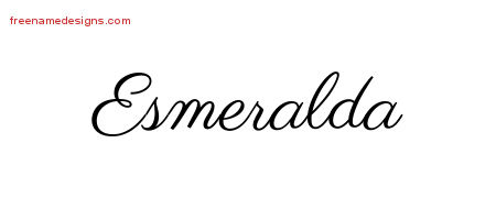 Classic Name Tattoo Designs Esmeralda Graphic Download