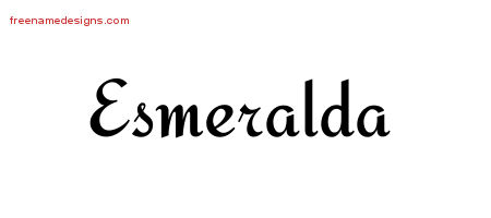 Calligraphic Stylish Name Tattoo Designs Esmeralda Download Free