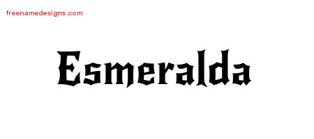 Gothic Name Tattoo Designs Esmeralda Free Graphic