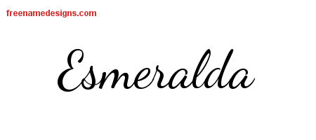 Lively Script Name Tattoo Designs Esmeralda Free Printout