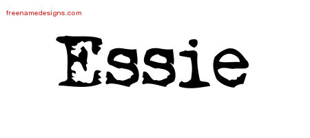 Vintage Writer Name Tattoo Designs Essie Free Lettering
