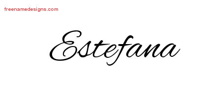 Cursive Name Tattoo Designs Estefana Download Free