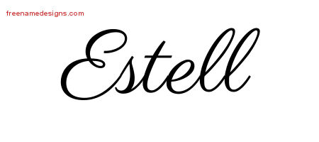 Classic Name Tattoo Designs Estell Graphic Download