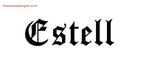 Blackletter Name Tattoo Designs Estell Graphic Download