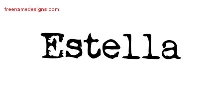 Vintage Writer Name Tattoo Designs Estella Free Lettering