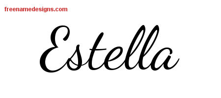 Lively Script Name Tattoo Designs Estella Free Printout