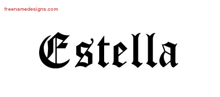 Blackletter Name Tattoo Designs Estella Graphic Download