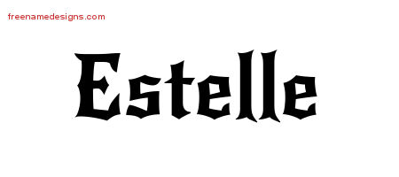Gothic Name Tattoo Designs Estelle Free Graphic