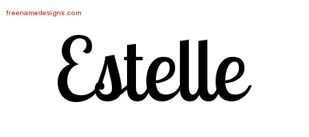Handwritten Name Tattoo Designs Estelle Free Download