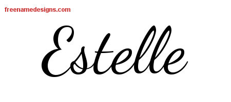 Lively Script Name Tattoo Designs Estelle Free Printout