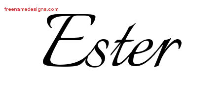 Calligraphic Name Tattoo Designs Ester Download Free