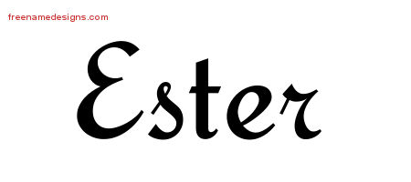 Calligraphic Stylish Name Tattoo Designs Ester Download Free