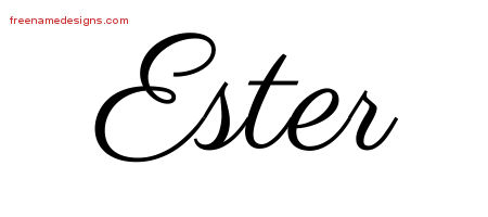 Classic Name Tattoo Designs Ester Graphic Download