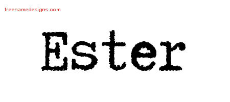 Typewriter Name Tattoo Designs Ester Free Download