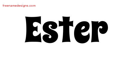 Groovy Name Tattoo Designs Ester Free Lettering
