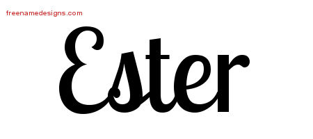 Handwritten Name Tattoo Designs Ester Free Download