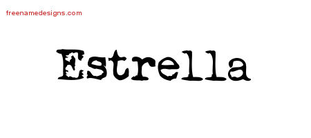 Vintage Writer Name Tattoo Designs Estrella Free Lettering