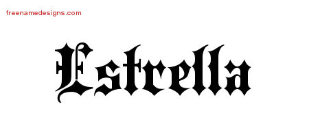 Old English Name Tattoo Designs Estrella Free