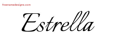 Calligraphic Name Tattoo Designs Estrella Download Free